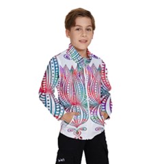 Lotus Feathers Boho Watercolor Kids  Windbreaker