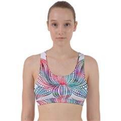 Lotus Feathers Boho Watercolor Back Weave Sports Bra by 99art