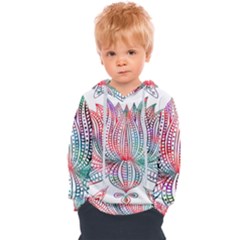 Lotus Feathers Boho Watercolor Kids  Overhead Hoodie