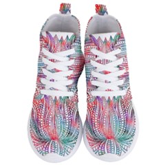 Lotus Feathers Boho Watercolor Women s Lightweight High Top Sneakers by 99art