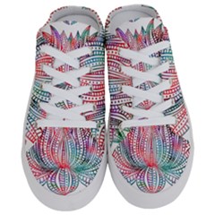 Lotus Feathers Boho Watercolor Half Slippers by 99art