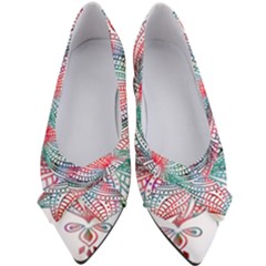 Lotus Feathers Boho Watercolor Women s Bow Heels by 99art