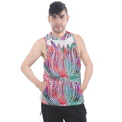 Lotus Feathers Boho Watercolor Men s Sleeveless Hoodie by 99art