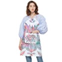 Lotus Feathers Boho Watercolor Pocket Apron View1