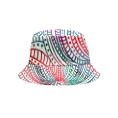 Lotus Feathers Boho Watercolor Bucket Hat (kids) by 99art