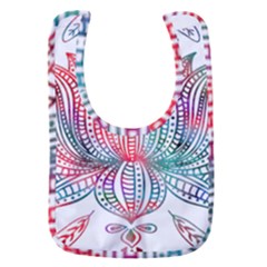 Lotus Feathers Boho Watercolor Baby Bib by 99art