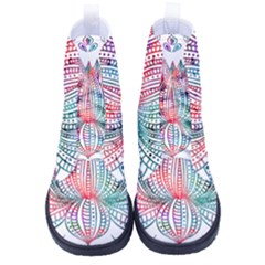 Lotus Feathers Boho Watercolor High-top Canvas Sneakers