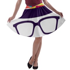 Party Hat Cartoon A-line Skater Skirt by 99art