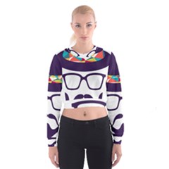 Party Hat Cartoon Cropped Sweatshirt