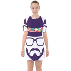 Party Hat Cartoon Sixties Short Sleeve Mini Dress by 99art