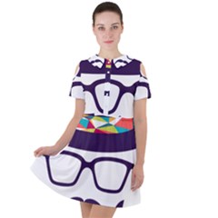 Party Hat Cartoon Short Sleeve Shoulder Cut Out Dress  by 99art