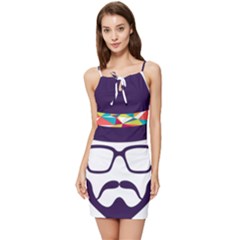 Party Hat Cartoon Summer Tie Front Dress by 99art