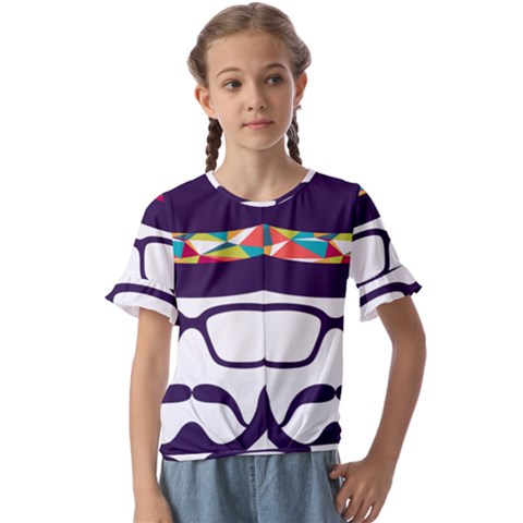 Party Hat Cartoon Kids  Cuff Sleeve Scrunch Bottom Tee by 99art