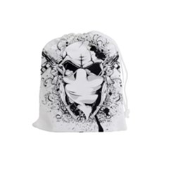 Graphic-design-vector-skull Drawstring Pouch (large) by 99art