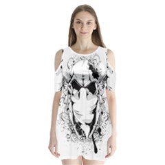 Graphic-design-vector-skull Shoulder Cutout Velvet One Piece