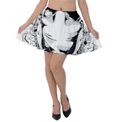 Graphic-design-vector-skull Velvet Skater Skirt