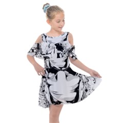 Graphic-design-vector-skull Kids  Shoulder Cutout Chiffon Dress by 99art