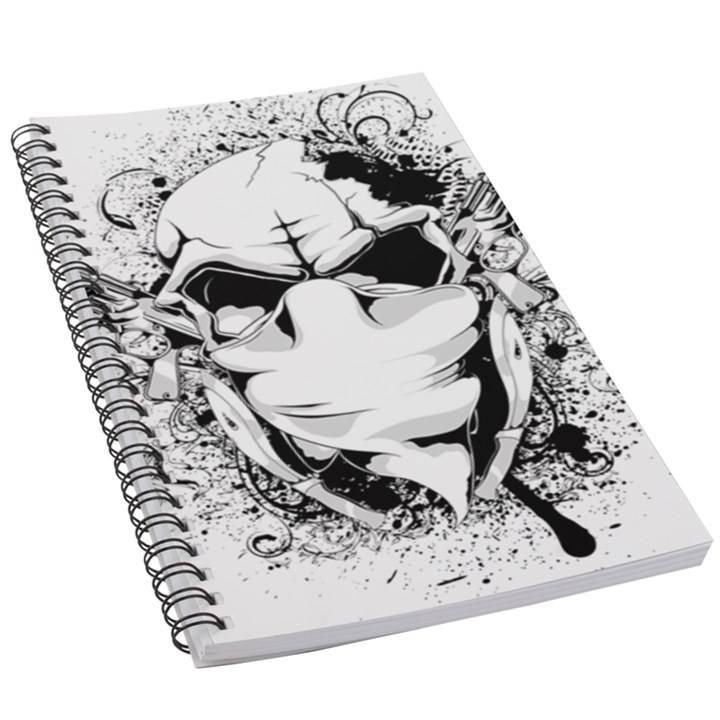 Graphic-design-vector-skull 5.5  x 8.5  Notebook