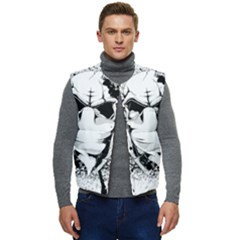 Graphic-design-vector-skull Men s Short Button Up Puffer Vest	