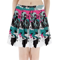 Japan Ninja-japanese-samurai-color- Pleated Mini Skirt by 99art