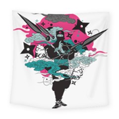 Japan Ninja-japanese-samurai-color- Square Tapestry (large)