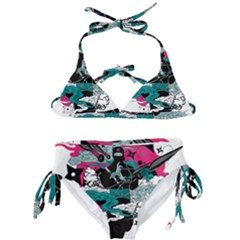 Japan Ninja-japanese-samurai-color- Kids  Classic Bikini Set by 99art