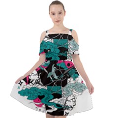 Japan Ninja-japanese-samurai-color- Cut Out Shoulders Chiffon Dress by 99art