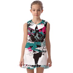 Japan Ninja-japanese-samurai-color- Kids  Pilgrim Collar Ruffle Hem Dress by 99art