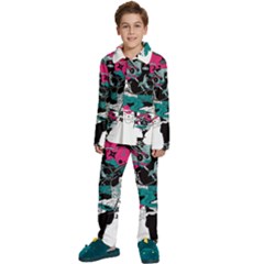 Japan Ninja-japanese-samurai-color- Kids  Long Sleeve Velvet Pajamas Set by 99art