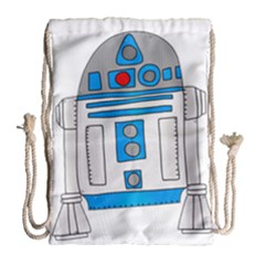 Technology-clip-art-r2d2 Drawstring Bag (large) by 99art