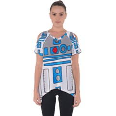 Technology-clip-art-r2d2 Cut Out Side Drop Tee by 99art