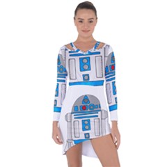 Technology-clip-art-r2d2 Asymmetric Cut-out Shift Dress by 99art