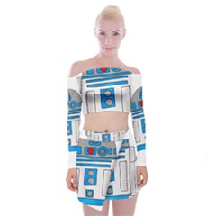 Technology-clip-art-r2d2 Off Shoulder Top With Mini Skirt Set by 99art