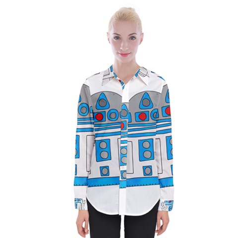 Technology-clip-art-r2d2 Womens Long Sleeve Shirt by 99art