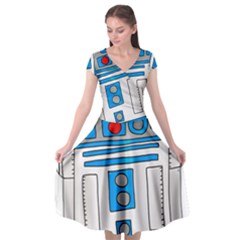 Technology-clip-art-r2d2 Cap Sleeve Wrap Front Dress by 99art