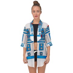 Technology-clip-art-r2d2 Open Front Chiffon Kimono by 99art