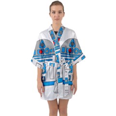 Technology-clip-art-r2d2 Half Sleeve Satin Kimono  by 99art