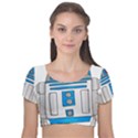 Technology-clip-art-r2d2 Velvet Short Sleeve Crop Top  View1