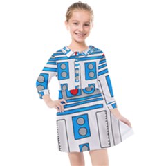 Technology-clip-art-r2d2 Kids  Quarter Sleeve Shirt Dress by 99art