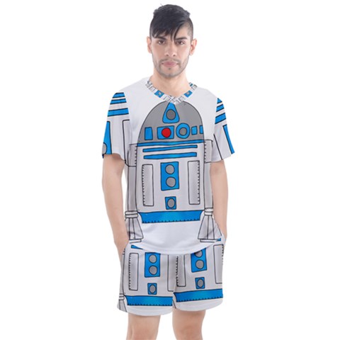 Technology-clip-art-r2d2 Men s Mesh Tee And Shorts Set by 99art