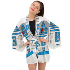 Technology-clip-art-r2d2 Long Sleeve Kimono by 99art