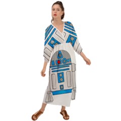 Technology-clip-art-r2d2 Grecian Style  Maxi Dress by 99art