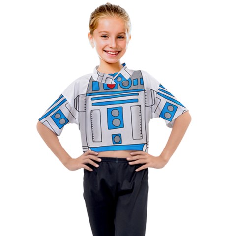 Technology-clip-art-r2d2 Kids Mock Neck Tee by 99art