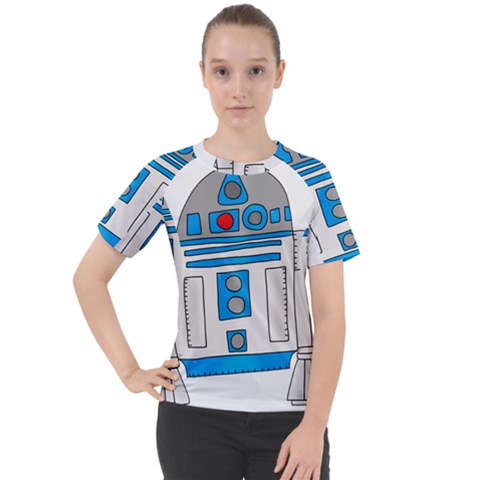 Technology-clip-art-r2d2 Women s Sport Raglan Tee by 99art