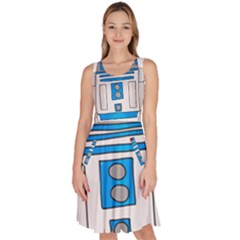 Technology-clip-art-r2d2 Knee Length Skater Dress With Pockets by 99art