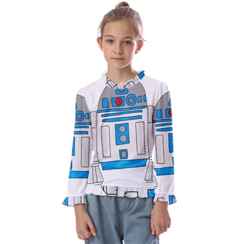 Technology-clip-art-r2d2 Kids  Frill Detail Tee by 99art