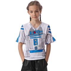 Technology-clip-art-r2d2 Kids  V-neck Horn Sleeve Blouse by 99art