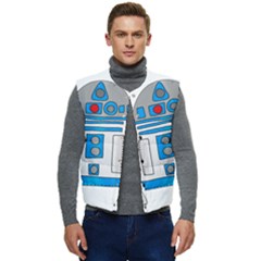 Technology-clip-art-r2d2 Men s Short Button Up Puffer Vest	