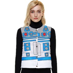 Technology-clip-art-r2d2 Women s Short Button Up Puffer Vest