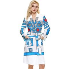 Technology-clip-art-r2d2 Long Sleeve Velvet Robe by 99art